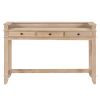 TXREM 4-piece Dining Bar Table Set with 3 Upholstered Stools, Multifunctional Dining Table with 3 Drawers (Natural Wood Wash)