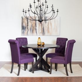 Nylander 5-piece Dining Set, Cross-Buck Dining Table with 4 Stylish Chairs (Color: as Pic)